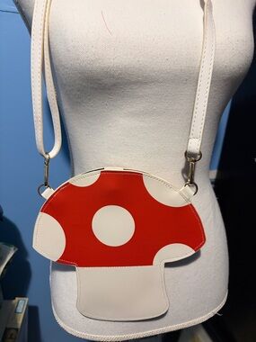 White and Red Mushroom Crossbody Bag